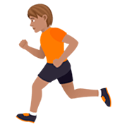 Emoji 🏃🏽 Persona Che Corre: Carnagione Olivastra su JoyPixels 7.0.
