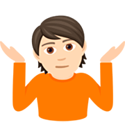 Emoji 🤷🏻 Persona Che Scrolla Le Spalle: Carnagione Chiara su JoyPixels 7.0.