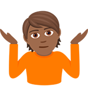 Emoji 🤷🏾 Persona Che Scrolla Le Spalle: Carnagione Abbastanza Scura su JoyPixels 7.0.