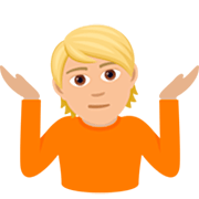 Emoji 🤷🏼 Persona Che Scrolla Le Spalle: Carnagione Abbastanza Chiara su JoyPixels 7.0.