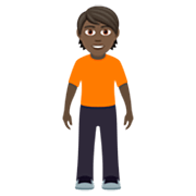 🧍🏿 Emoji stehende Person: dunkle Hautfarbe JoyPixels 7.0.