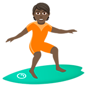 🏄🏿 Emoji Persona Haciendo Surf: Tono De Piel Oscuro en JoyPixels 7.0.