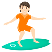 🏄🏻 Emoji Persona Haciendo Surf: Tono De Piel Claro en JoyPixels 7.0.