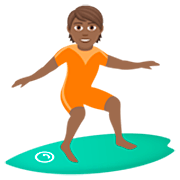 🏄🏾 Emoji Surfista: Pele Morena Escura na JoyPixels 7.0.