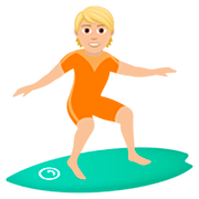 Emoji 🏄🏼 Persona Che Fa Surf: Carnagione Abbastanza Chiara su JoyPixels 7.0.