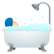 🛀🏻 Emoji Pessoa Tomando Banho: Pele Clara na JoyPixels 7.0.