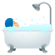 🛀🏼 Emoji Pessoa Tomando Banho: Pele Morena Clara na JoyPixels 7.0.