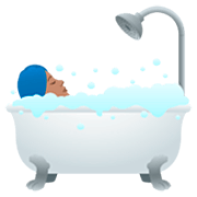 🛀🏽 Emoji Pessoa Tomando Banho: Pele Morena na JoyPixels 7.0.