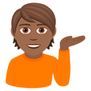 💁🏾 Emoji Pessoa Com A Palma Virada Para Cima: Pele Morena Escura na JoyPixels 7.0.