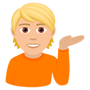 💁🏼 Emoji Pessoa Com A Palma Virada Para Cima: Pele Morena Clara na JoyPixels 7.0.