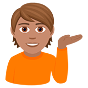 💁🏽 Emoji Pessoa Com A Palma Virada Para Cima: Pele Morena na JoyPixels 7.0.