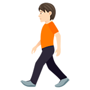 🚶🏻 Emoji Fußgänger(in): helle Hautfarbe JoyPixels 7.0.