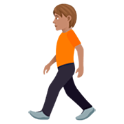 Émoji 🚶🏽 Personne Qui Marche : Peau Légèrement Mate sur JoyPixels 7.0.