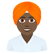 👳🏿 Emoji Pessoa Com Turbante: Pele Escura na JoyPixels 7.0.