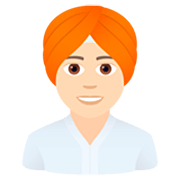 👳🏻 Emoji Persona Con Turbante: Tono De Piel Claro en JoyPixels 7.0.