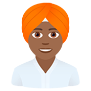 👳🏾 Emoji Person mit Turban: mitteldunkle Hautfarbe JoyPixels 7.0.
