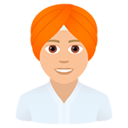 Emoji 👳🏼 Persona Con Turbante: Carnagione Abbastanza Chiara su JoyPixels 7.0.
