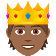 🫅🏾 Emoji Pessoa Com Coroa: Pele Morena Escura na JoyPixels 7.0.