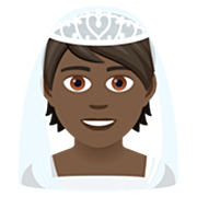 👰🏿 Emoji Person mit Schleier: dunkle Hautfarbe JoyPixels 7.0.