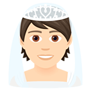 👰🏻 Emoji Novia Con Velo: Tono De Piel Claro en JoyPixels 7.0.