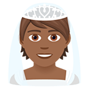 👰🏾 Emoji Person mit Schleier: mitteldunkle Hautfarbe JoyPixels 7.0.