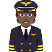 🧑🏿‍✈️ Emoji Piloto: Pele Escura na JoyPixels 7.0.