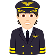 🧑🏻‍✈️ Emoji Pilot(in): helle Hautfarbe JoyPixels 7.0.
