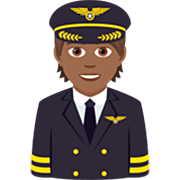 🧑🏾‍✈️ Emoji Piloto: Pele Morena Escura na JoyPixels 7.0.