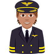 Emoji 🧑🏽‍✈️ Pilota: Carnagione Olivastra su JoyPixels 7.0.