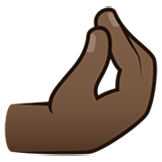 🤌🏿 Emoji zusammengedrückte Finger: dunkle Hautfarbe JoyPixels 7.0.