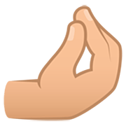 🤌🏼 Emoji zusammengedrückte Finger: mittelhelle Hautfarbe JoyPixels 7.0.