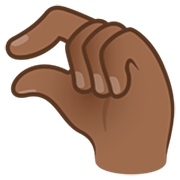 🤏🏾 Emoji Mão Beliscando: Pele Morena Escura na JoyPixels 7.0.
