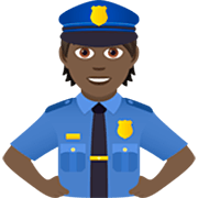 👮🏿 Emoji Agente De Policía: Tono De Piel Oscuro en JoyPixels 7.0.