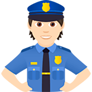 👮🏻 Emoji Policial: Pele Clara na JoyPixels 7.0.