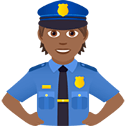 👮🏾 Emoji Polizist(in): mitteldunkle Hautfarbe JoyPixels 7.0.