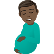 🫃🏿 Emoji Hombre Embarazado: Tono De Piel Oscuro en JoyPixels 7.0.
