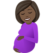 🤰🏿 Emoji schwangere Frau: dunkle Hautfarbe JoyPixels 7.0.