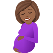🤰🏾 Emoji Mujer Embarazada: Tono De Piel Oscuro Medio en JoyPixels 7.0.