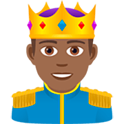 🤴🏾 Emoji Príncipe: Pele Morena Escura na JoyPixels 7.0.