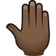 Emoji 🤚🏿 Dorso Mano Alzata: Carnagione Scura su JoyPixels 7.0.