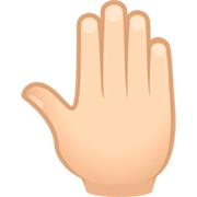 🤚🏻 Emoji erhobene Hand von hinten: helle Hautfarbe JoyPixels 7.0.