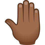 🤚🏾 Emoji Dorso Da Mão Levantado: Pele Morena Escura na JoyPixels 7.0.