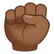 ✊🏾 Emoji Puño En Alto: Tono De Piel Oscuro Medio en JoyPixels 7.0.