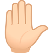 Emoji ✋🏻 Mano Alzata: Carnagione Chiara su JoyPixels 7.0.