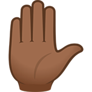 ✋🏾 Emoji Mão Levantada: Pele Morena Escura na JoyPixels 7.0.