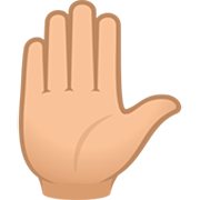 ✋🏼 Emoji Mão Levantada: Pele Morena Clara na JoyPixels 7.0.