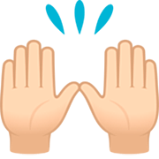 🙌🏻 Emoji Mãos Para Cima: Pele Clara na JoyPixels 7.0.