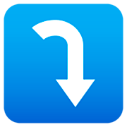 ⤵️ Emoji Flecha Derecha Curvándose Hacia Abajo en JoyPixels 7.0.