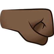 🤜🏿 Emoji Punho Direito: Pele Escura na JoyPixels 7.0.