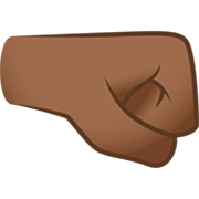 🤜🏾 Emoji Puño Hacia La Derecha: Tono De Piel Oscuro Medio en JoyPixels 7.0.